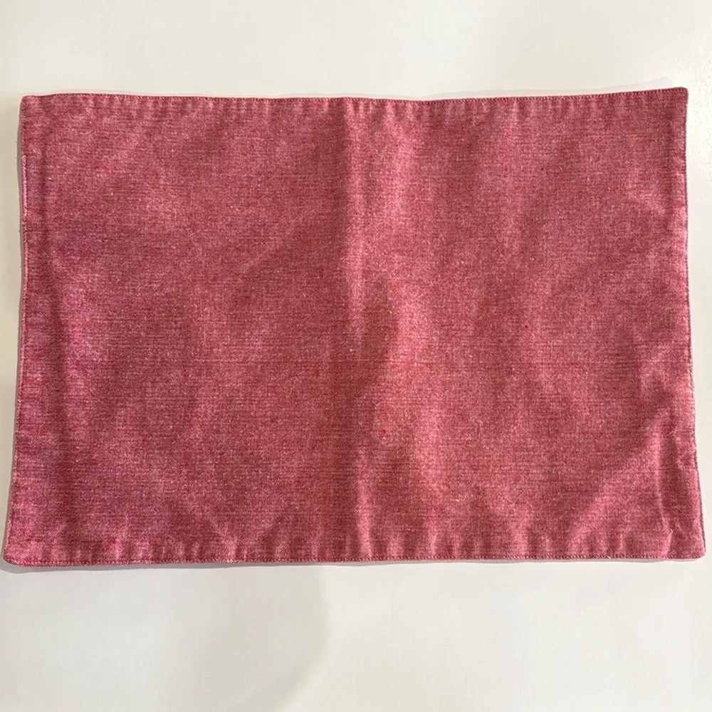 Aman Red Woven Farmhouse Textile Rectangular Placemats Set of 4